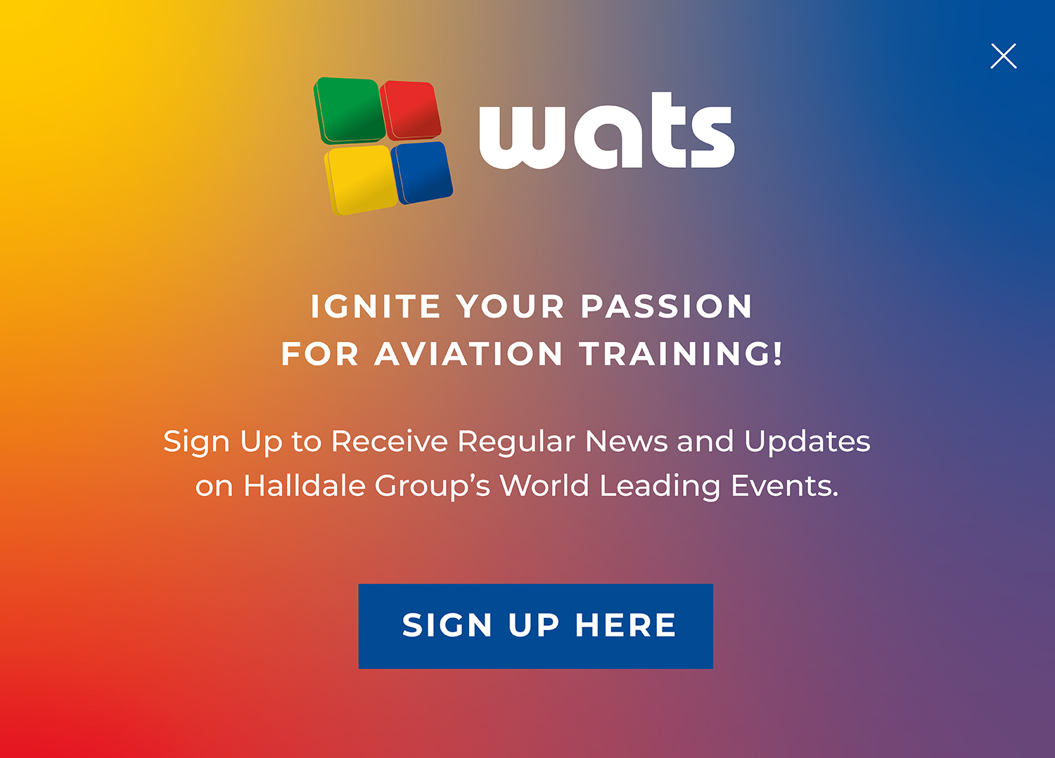 A sign up form for a world aviation training event